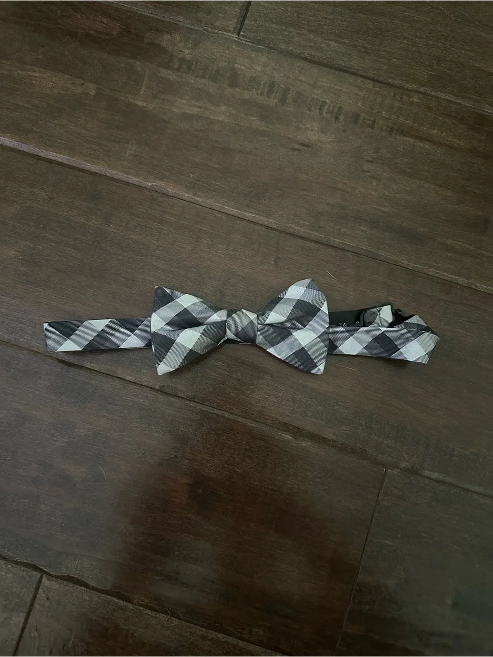 Express Black & Gray Plaid Bow Tie